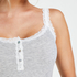 Singlet top cami rib lace, Grijs