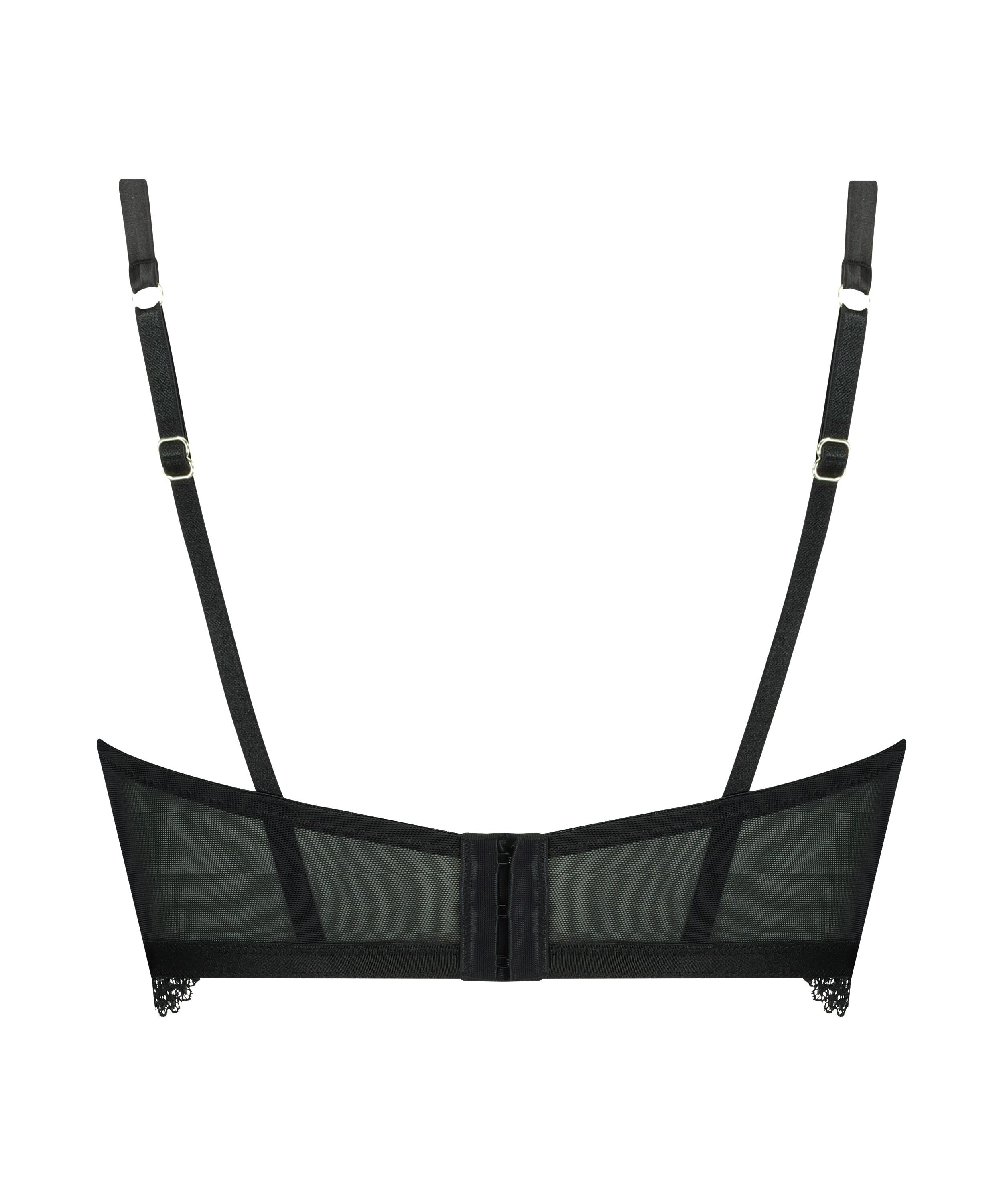 Soutien-gorge De Sport Sans Armatures Long - Brassière Rembourrée Maintien Moyen, Top Noir Pour Le Sport