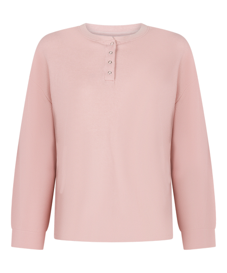 Haut gaufre Henley, Rose