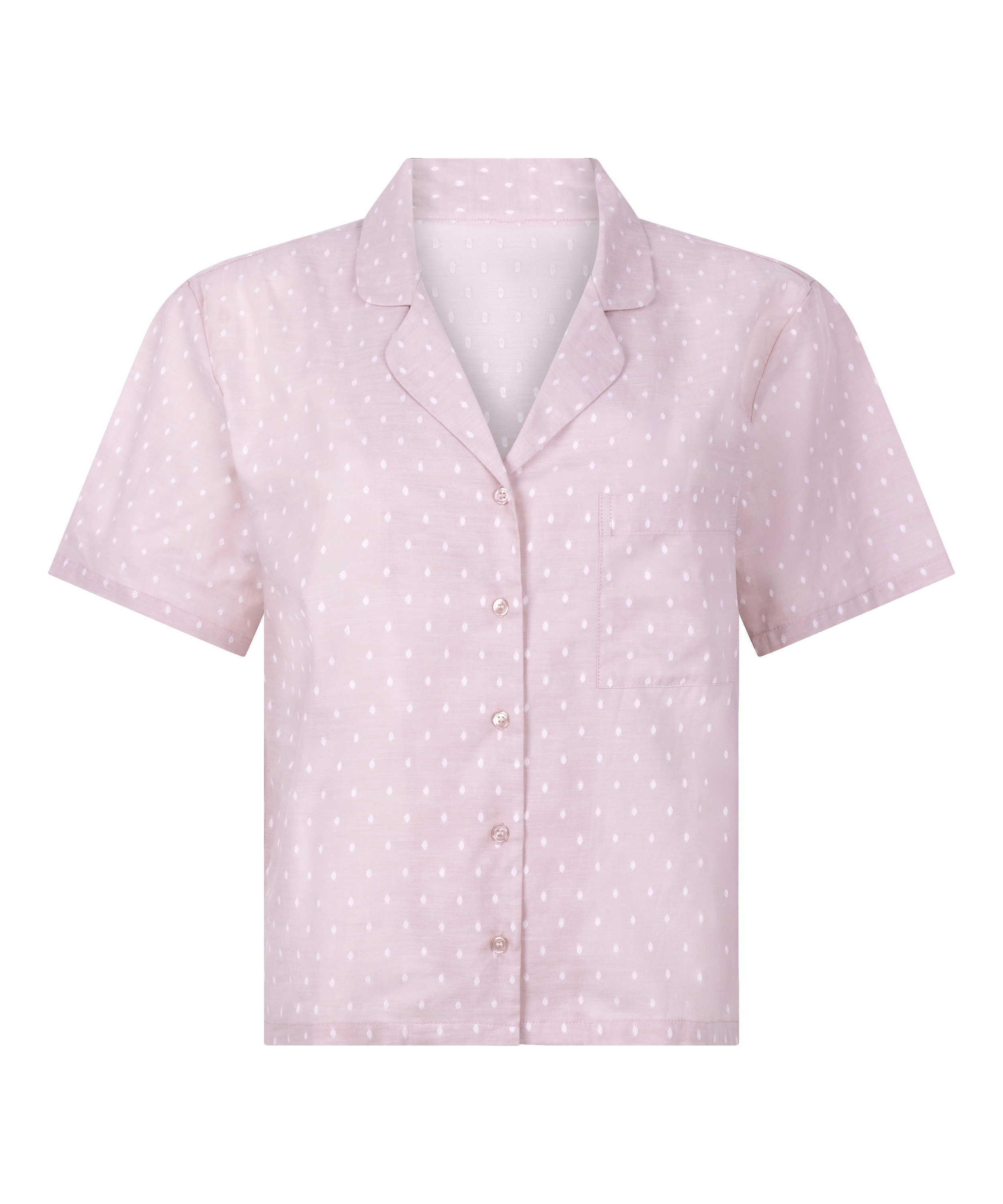 katoenen pyjama top, Roze, main