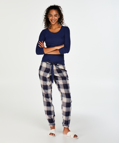 Pyjamabroek Check, Blauw