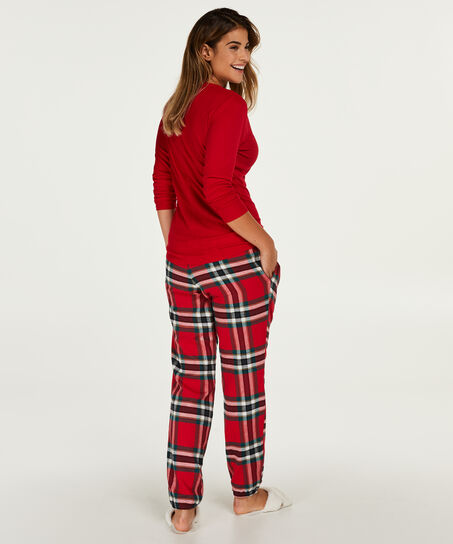 Pyjamatop lange mouwen, Rood