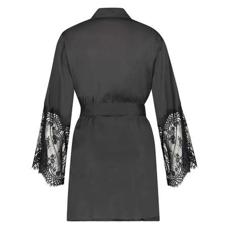 Kimono Lace Satin, Noir