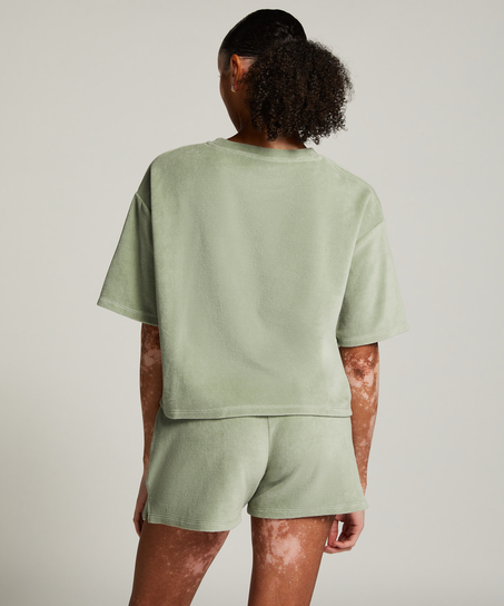 Shorts Velours Pocket, Groen