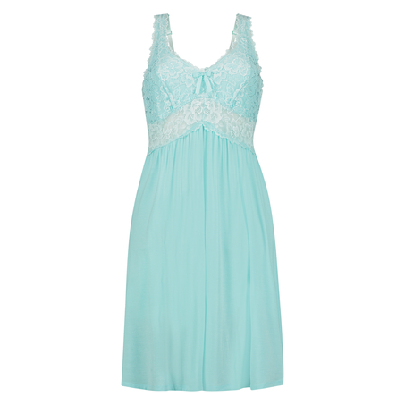 Slipdress Modal lace, Blauw