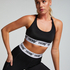 HKMX sport bh The Crop Logo Level 1, Zwart