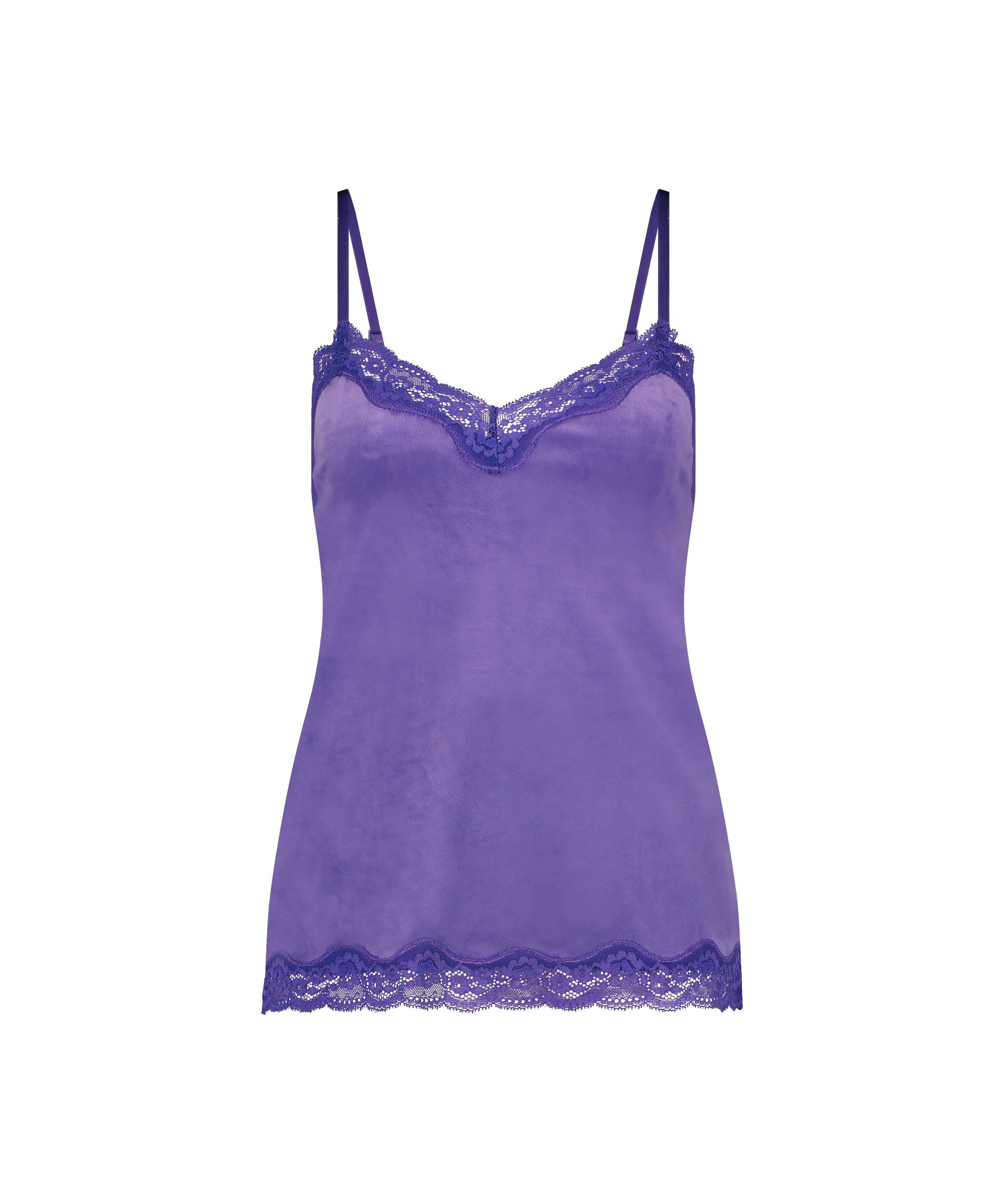 Cami top Velours Lace, Paars, main