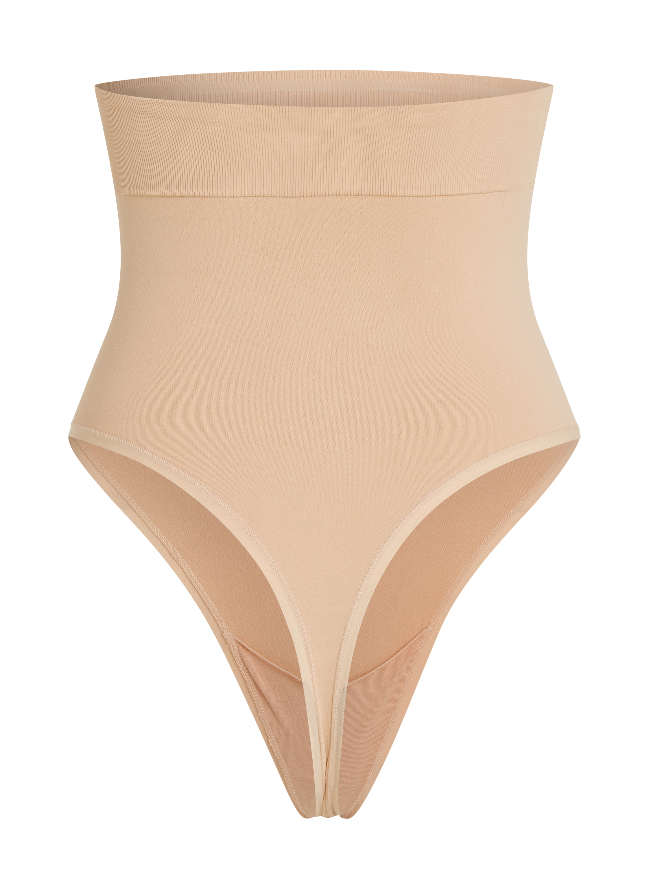 Naadloze corrigerend string met hoge taille, Beige, main