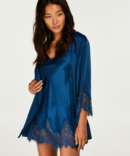 Slipdress Satin Lace Indra Petite, Blauw