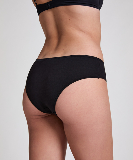 Slip Brésilien en Coton Kira, Noir