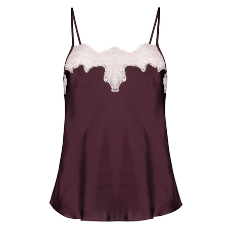 Cami top en satin, Rouge