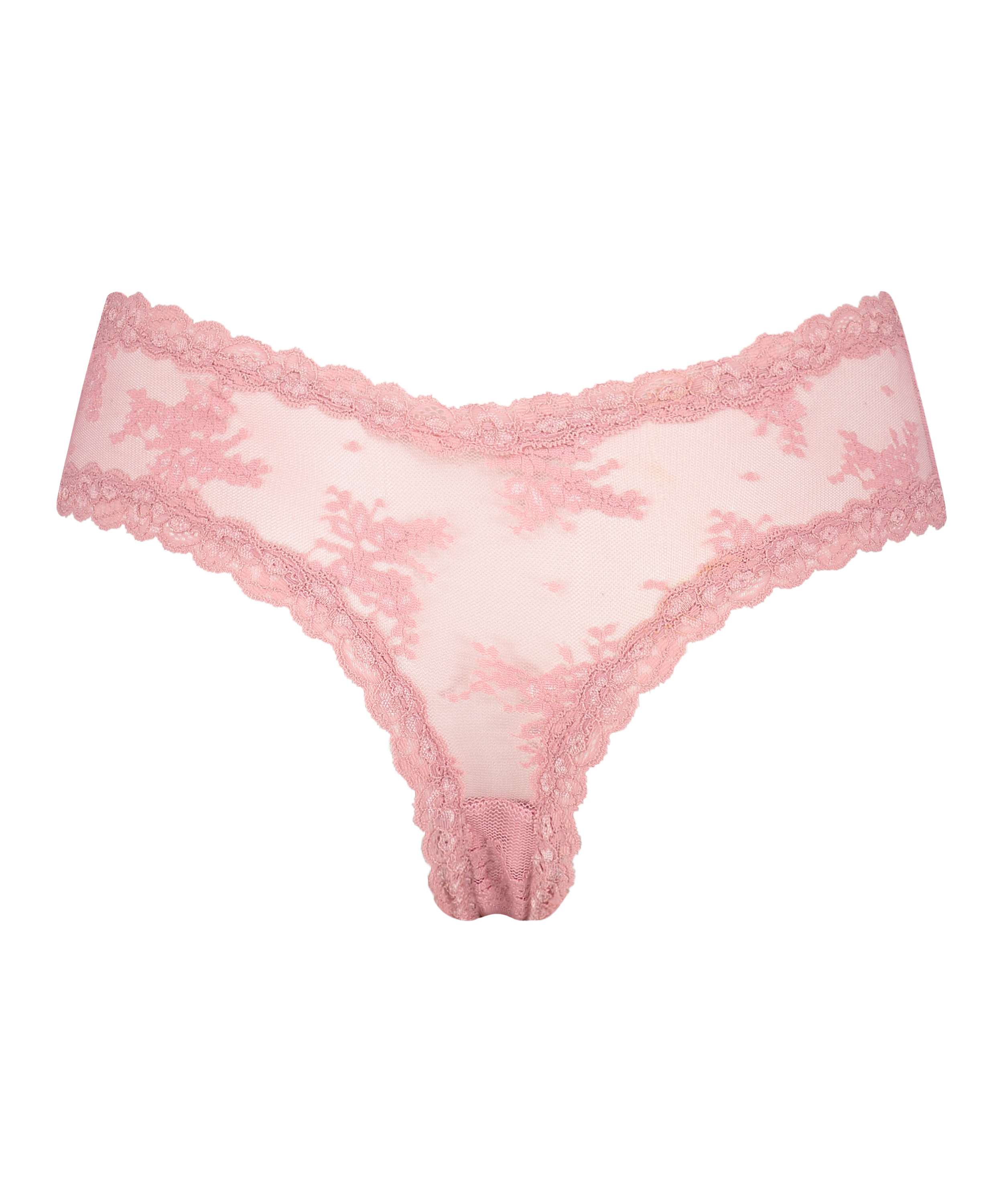 Slip br&eacute;silien V-shape mesh, Rose, main