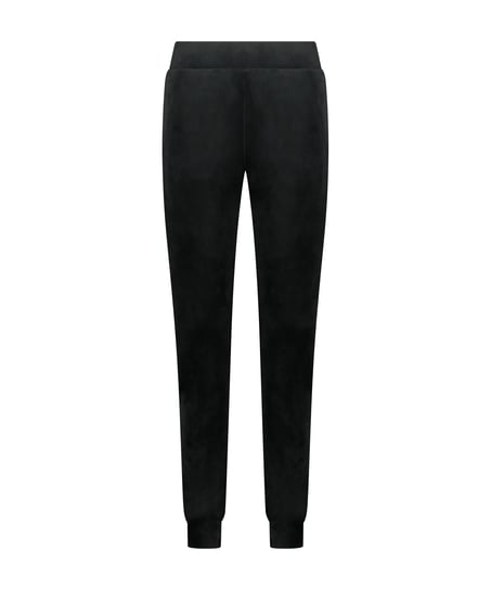 Joggingbroek Velours, Zwart
