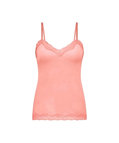 Camisole velours Dentelle, Rose