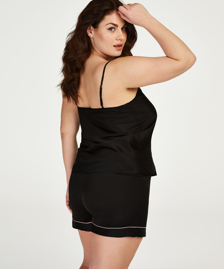 Pyjama short Satin, Zwart