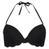 Voorgevormde push-up beugel bikinitop Scallop Cup A - E, Zwart