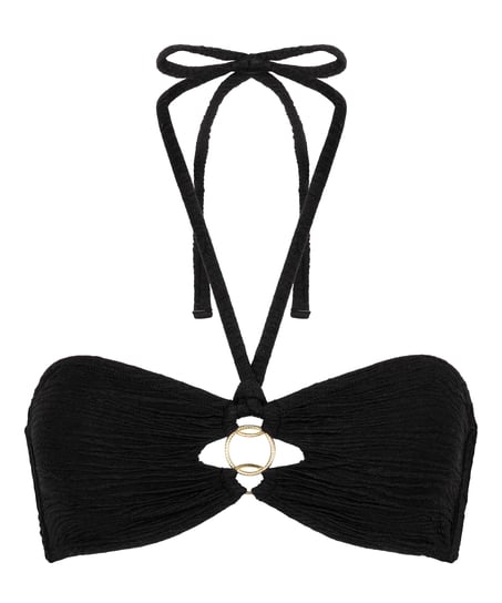 Bandeau bikini top Bahamas, Zwart