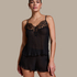 Plisse Lace  Cami, Zwart