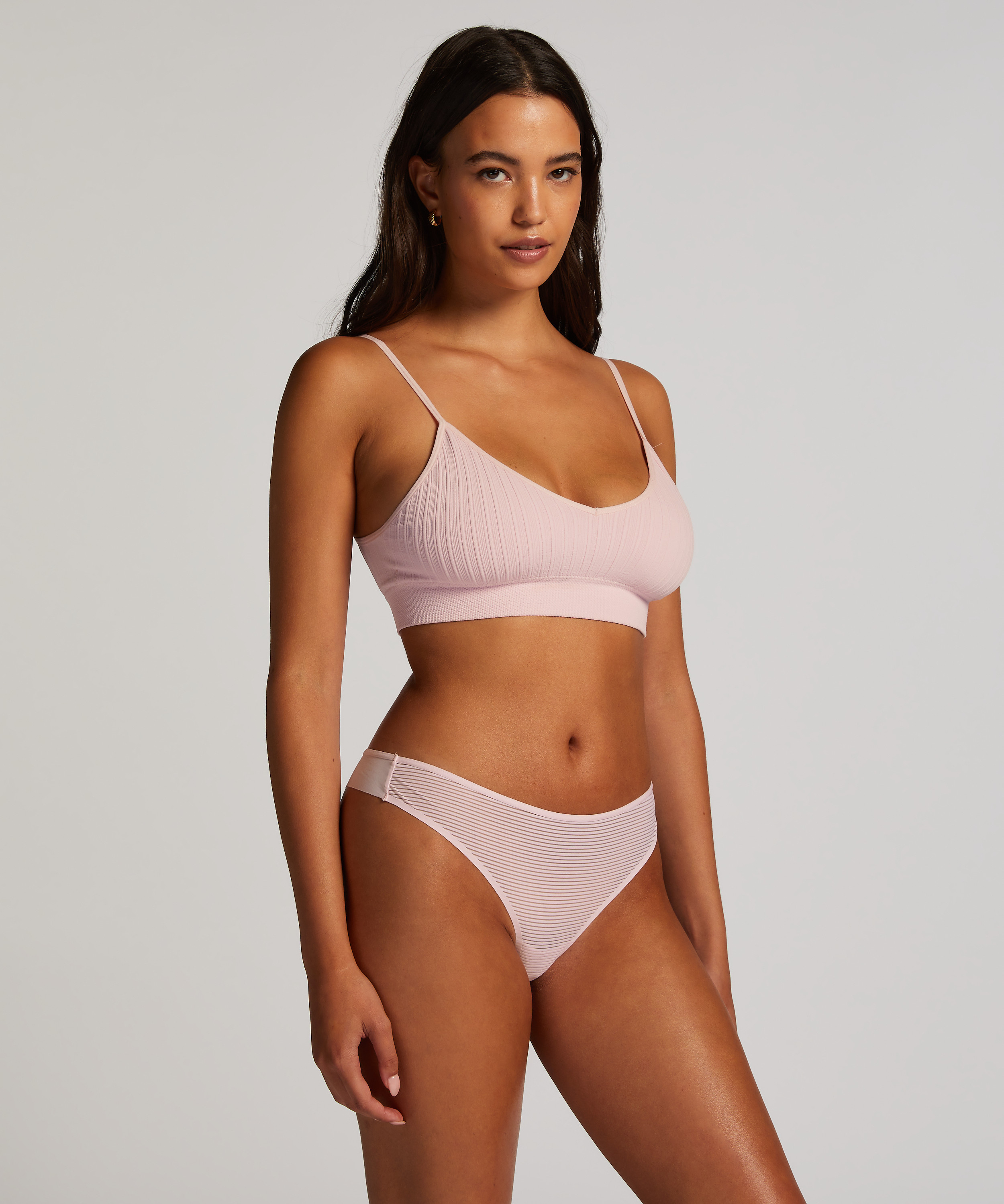 Invisible string Stripe mesh, Roze, main