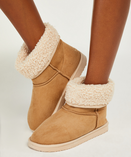 Pantoffels Fake Suede, Beige