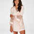 Kimono Satin en dentelle, Rose