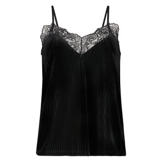 Cami Velour Rib Lace, Vert