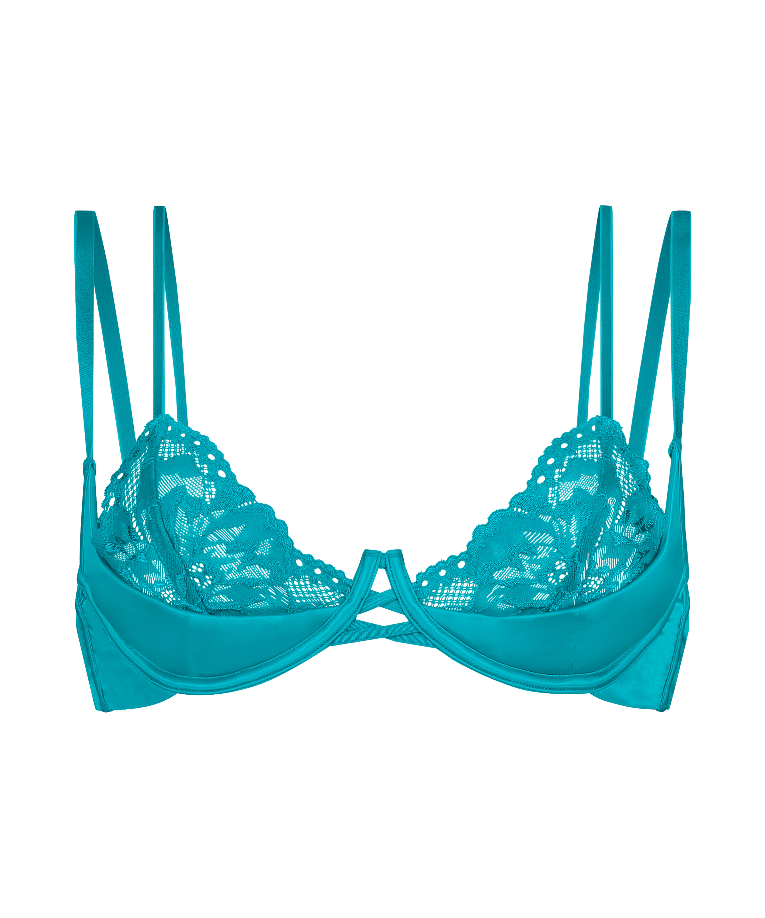 Soutien-gorge rembourré demi-bonnet à armatures préformé Ellie, Bleu, main