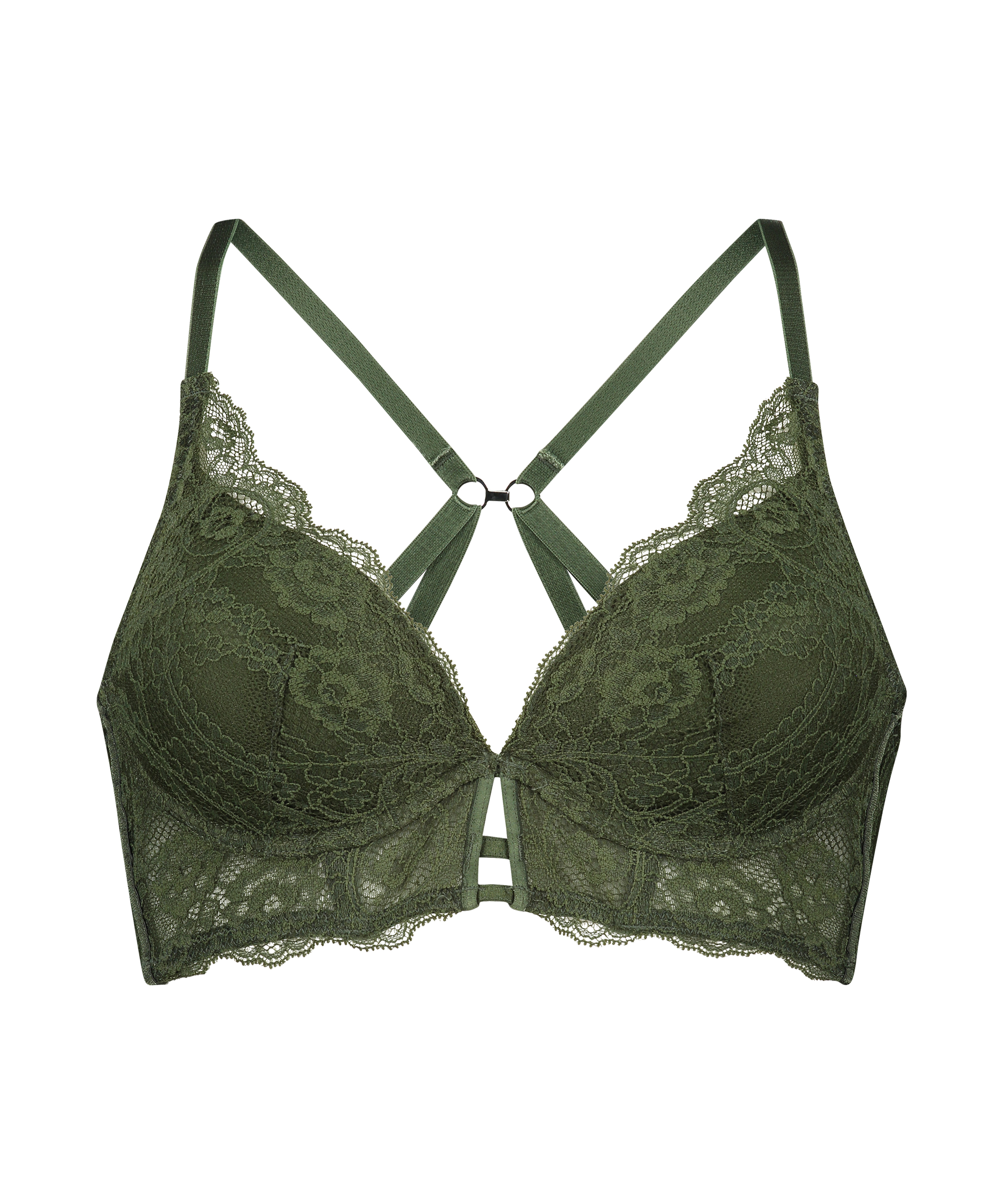 Soutien-gorge &agrave; armatures pr&eacute;form&eacute; longline Ollie, Vert, main
