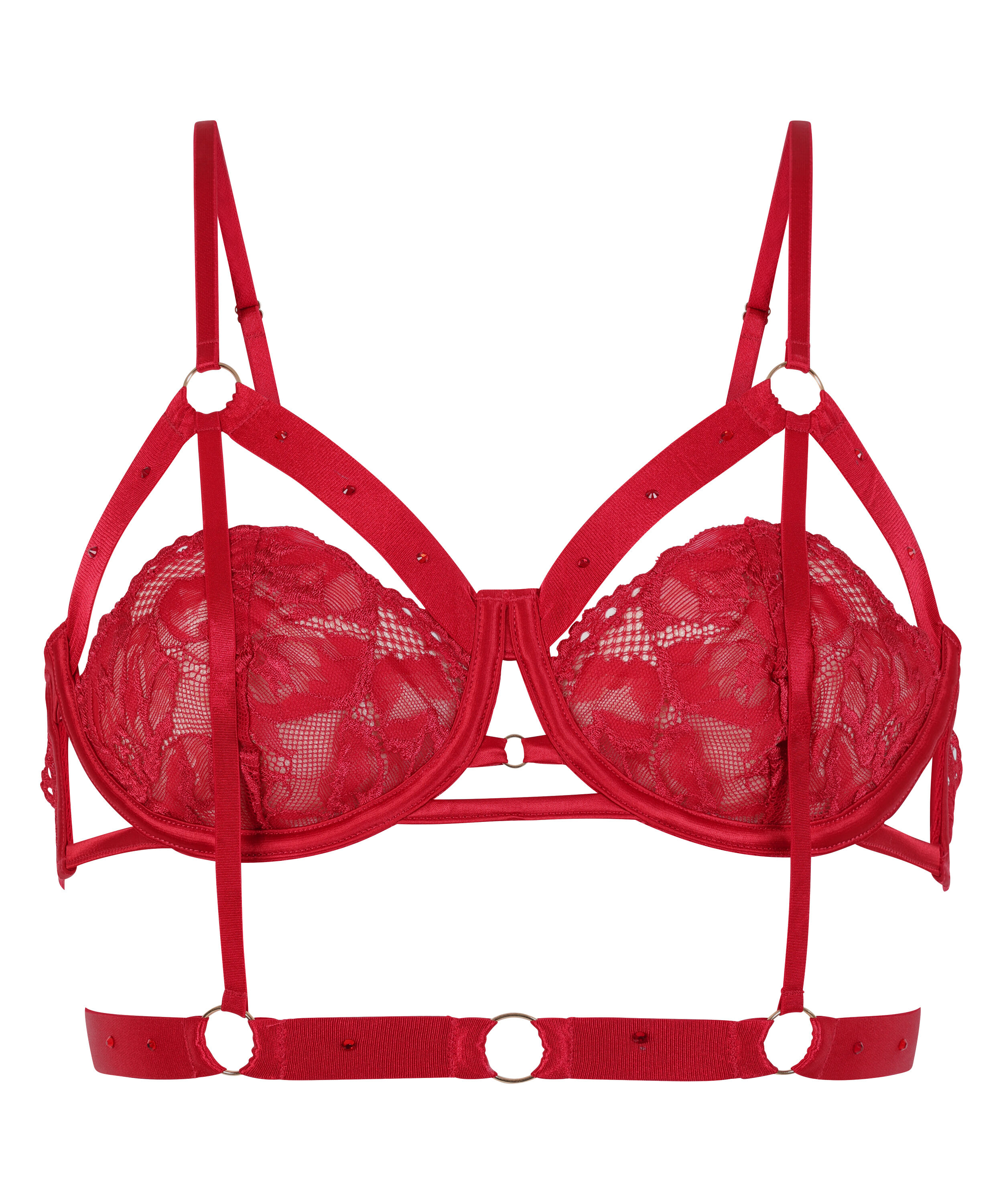 Soutien-gorge non-rembourr&eacute; &agrave; armatures Jacky, Rouge