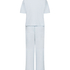 Pyjama Set Cotton Jersey Long, Bleu