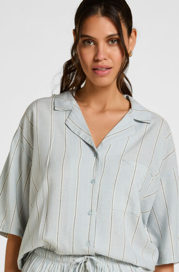 Hunkemöller Linnen Pyjama Jasje Blauw