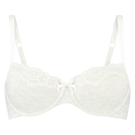 Soutien-gorge rembourr&eacute; &agrave; armatures Coton Secret Lace, Gris