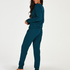 Pyjama Waffle Placket, Blauw