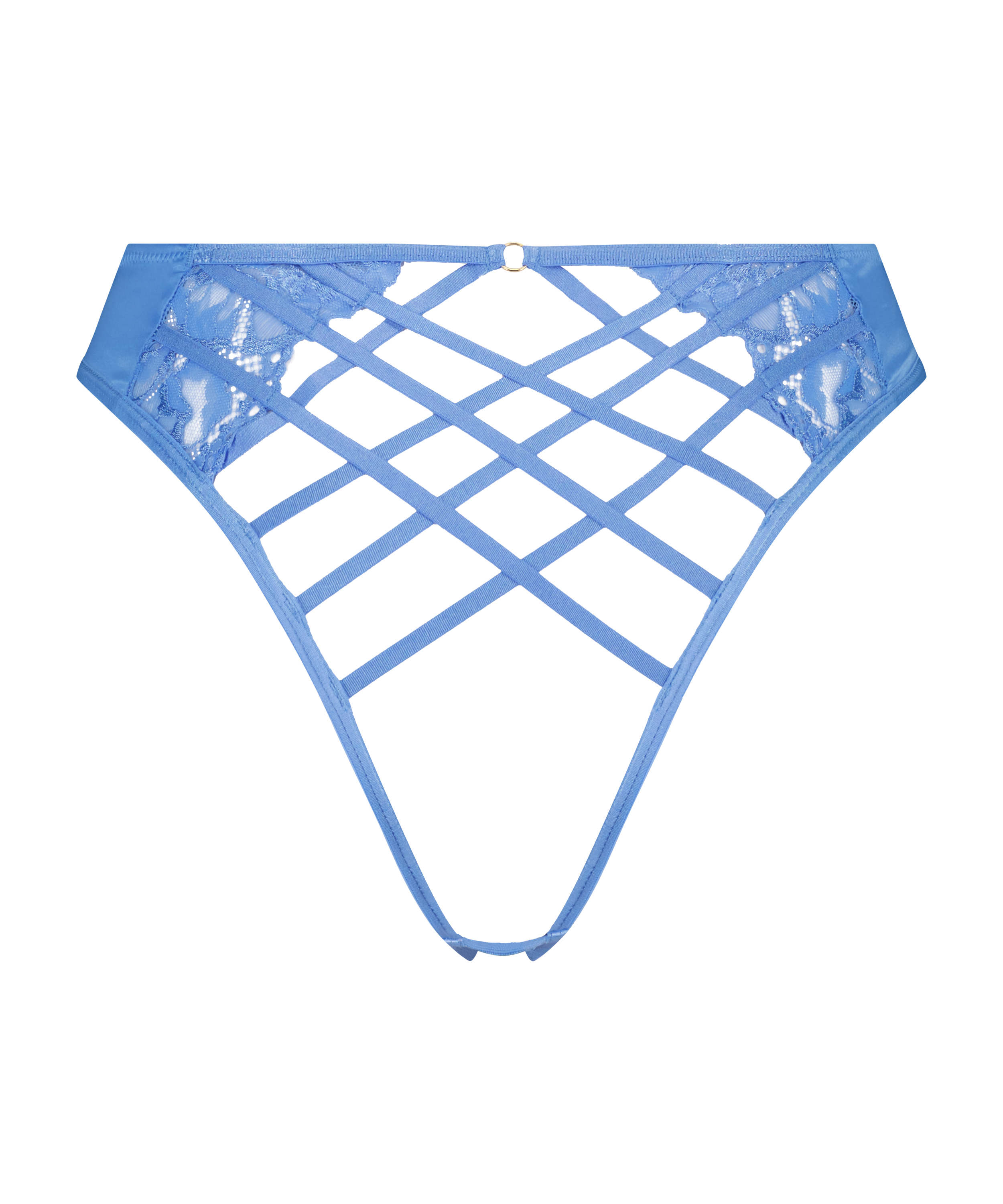 Slip brésilien à entrejambe ouvert Extrovert, Bleu, main