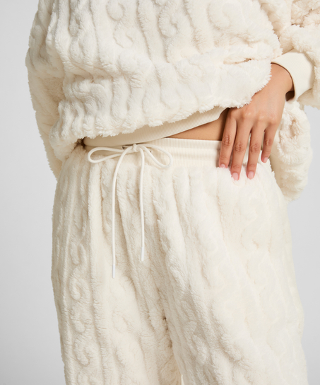 Jogger en polaire torsad&eacute;e, Blanc