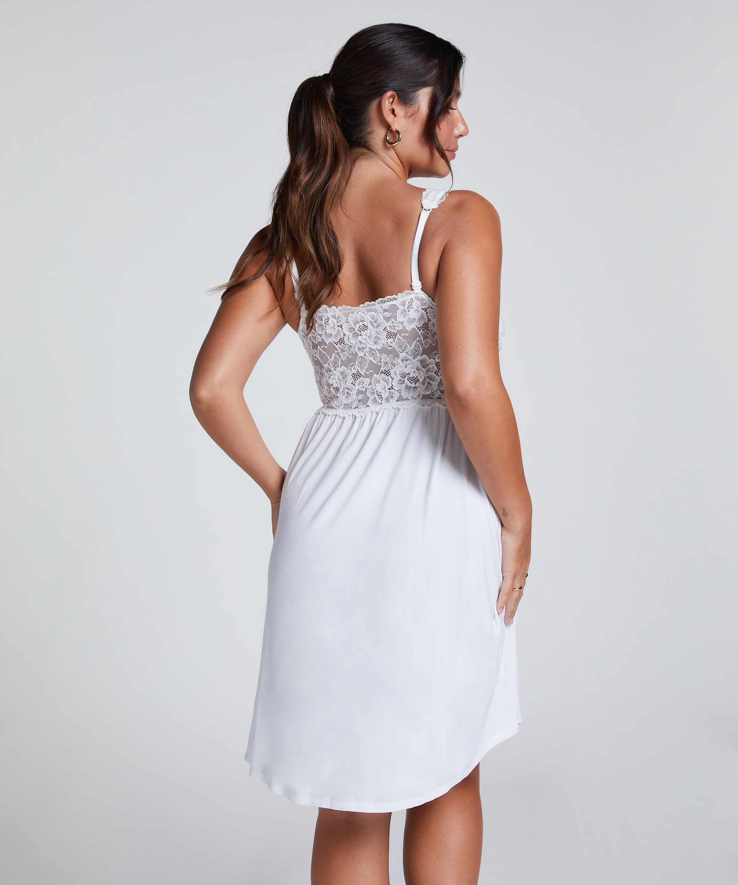 Slipdress Nora Lace, Wit, main