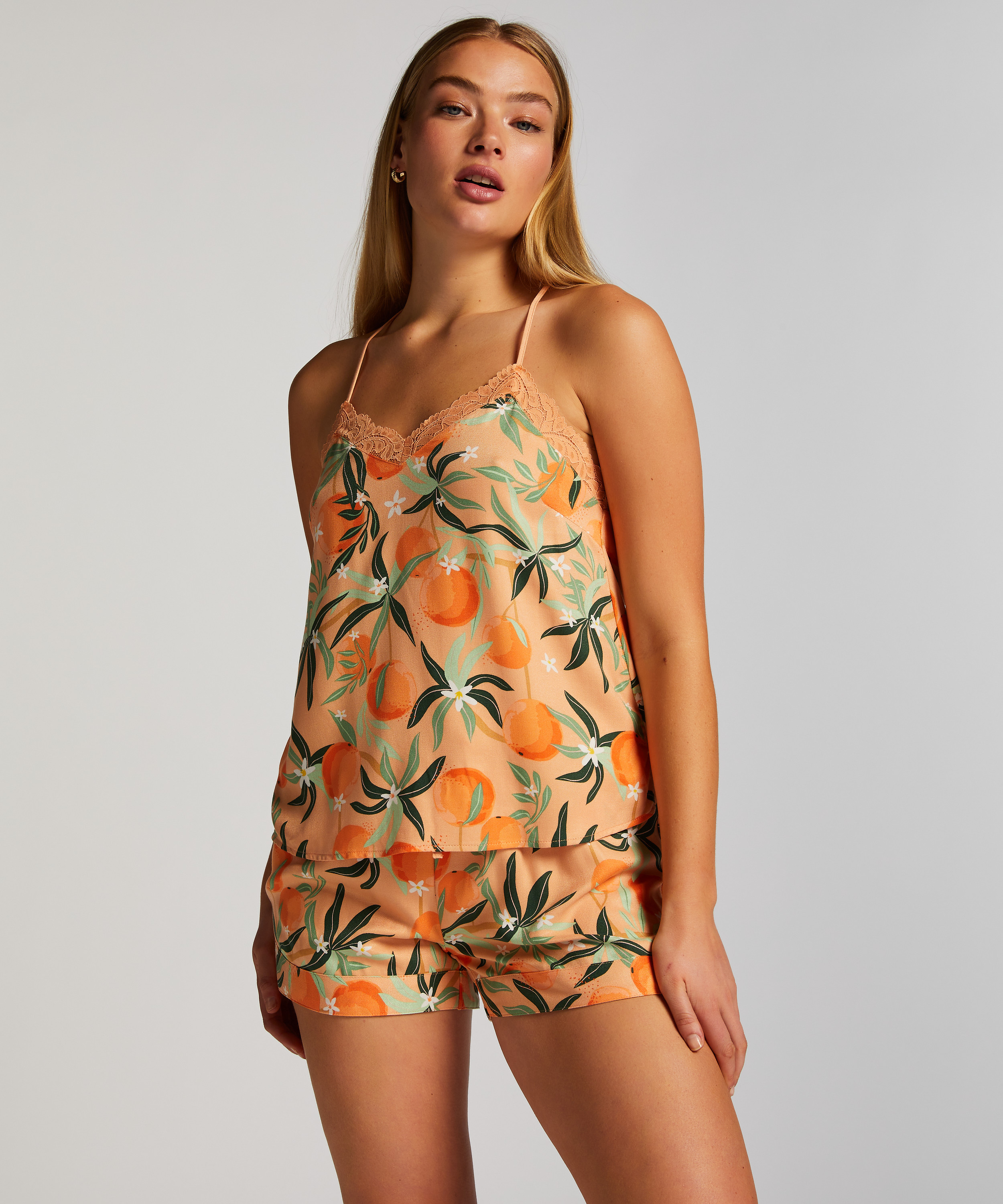 Cami top Woven Lace, Roze, main