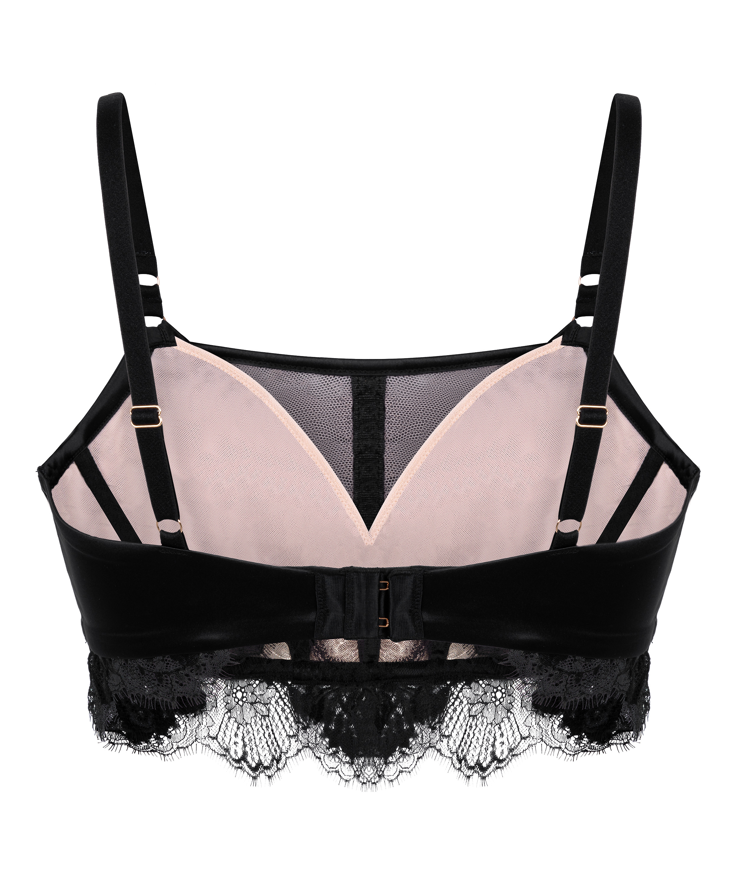 Soutien-gorge &agrave; armatures non-pr&eacute;form&eacute; longline Cynthia, Noir, main