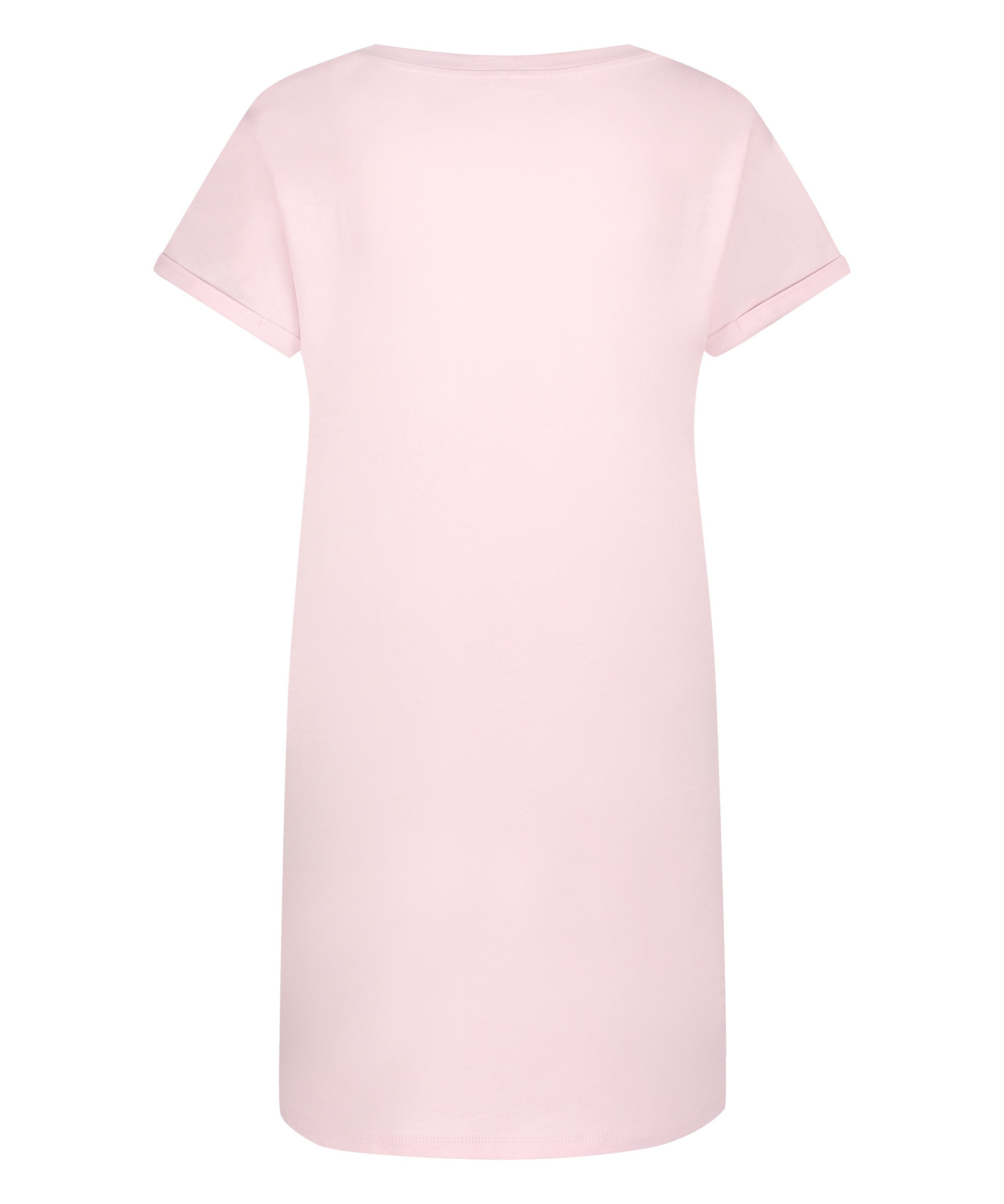 Chemise de nuit col rond, Rose, main