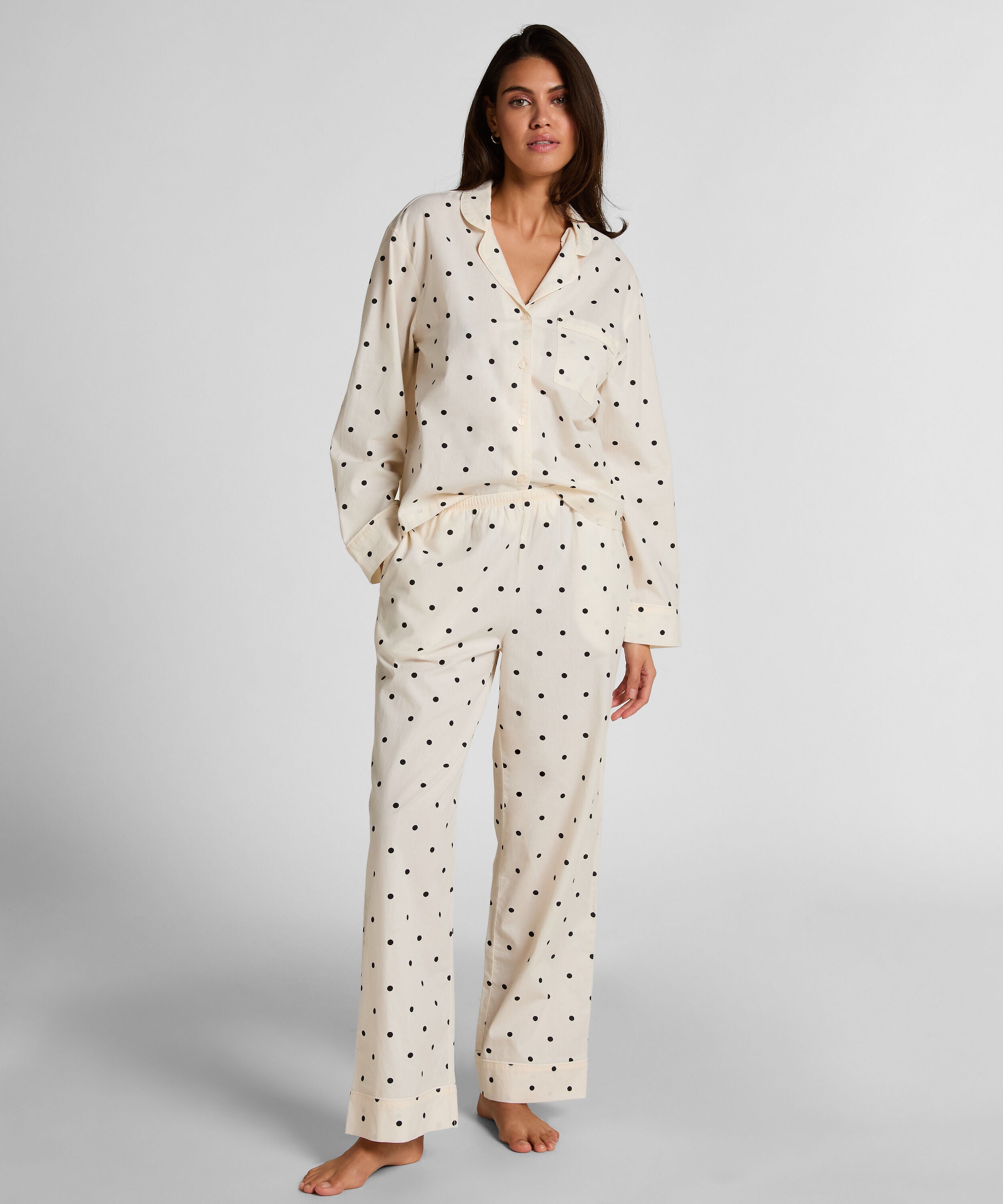 Katoenen broek met Stippen, Wit