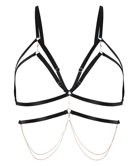 Bralette chain Top, Zwart