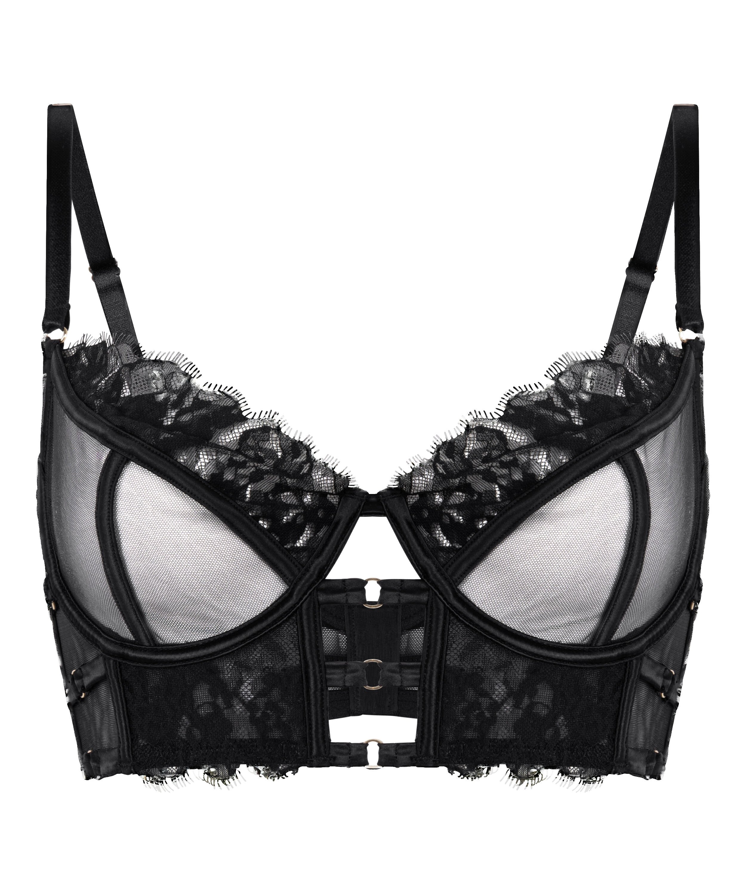 Soutien-gorge &agrave; armatures non-rembourr&eacute; longline Nienke, Noir