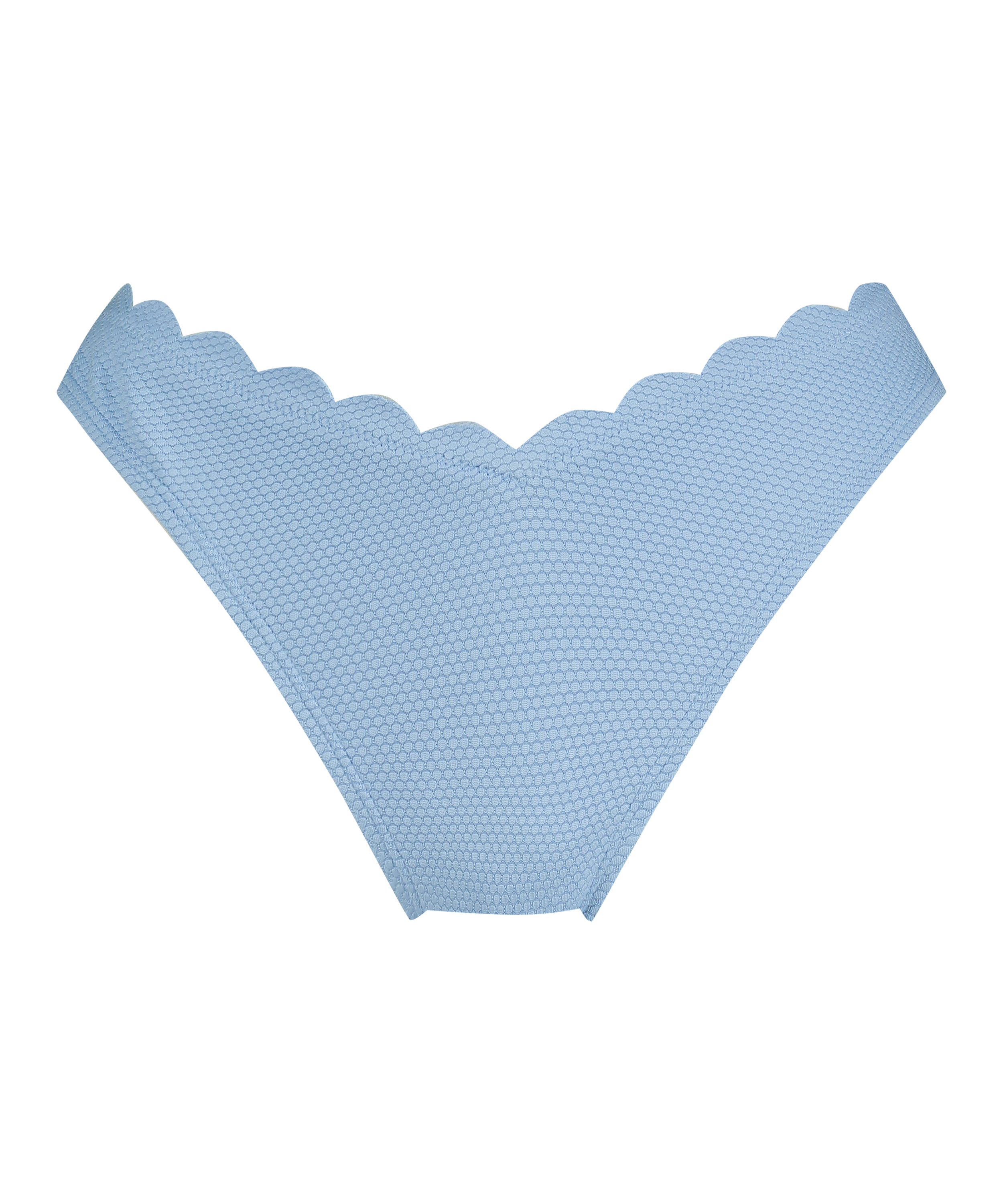 Hoog uitgesneden Bikinibroekje Scallop, Blauw, main