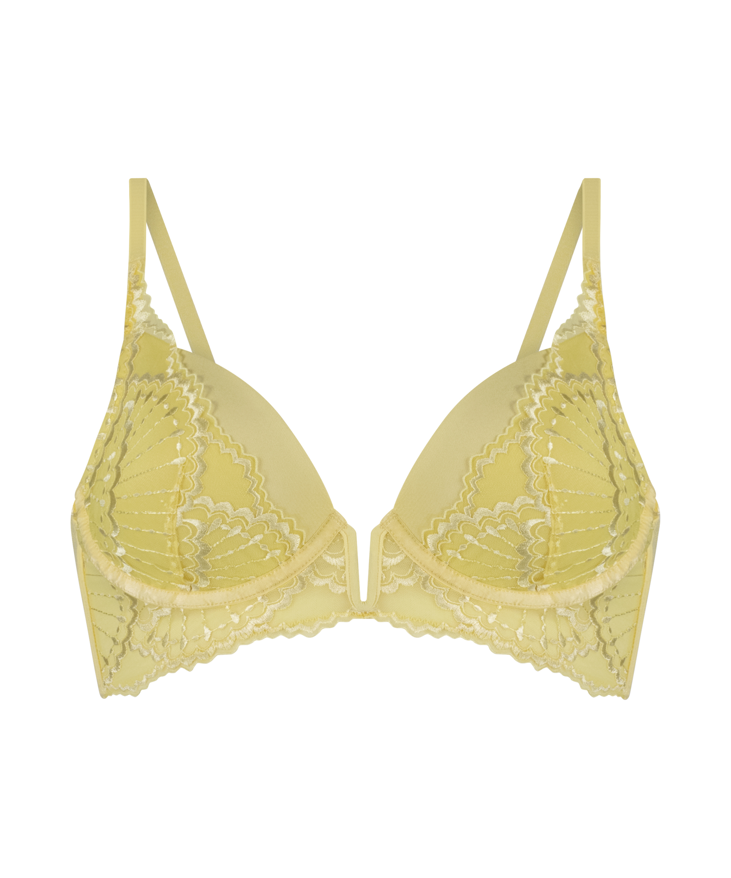 Soutien-gorge &agrave; armatures pr&eacute;form&eacute; longline Sali, Jaune, main