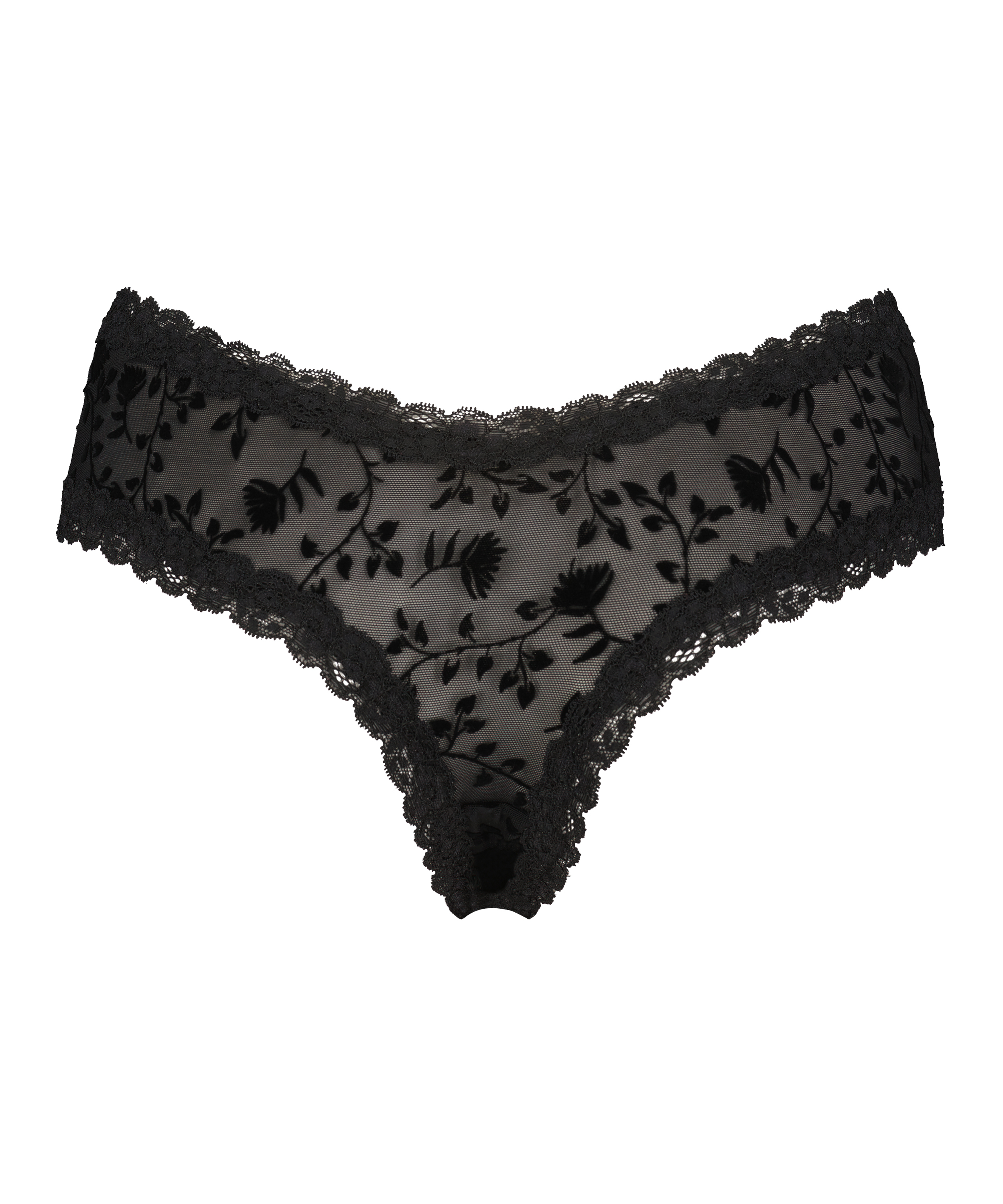 Slip br&eacute;silien V-shape mesh, Noir, main