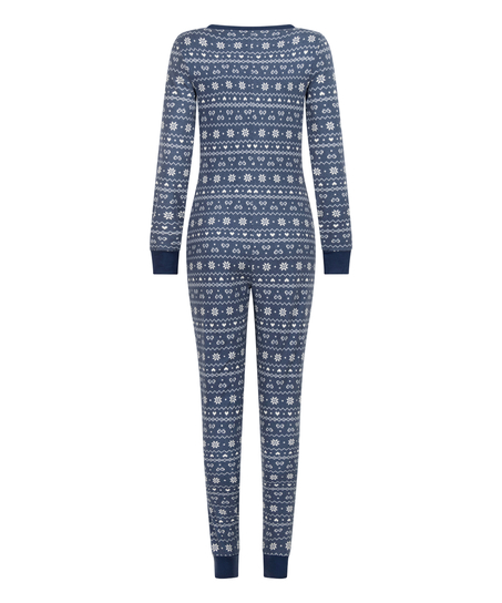 Combinaison de pyjama en Jersey Fairisle, Bleu