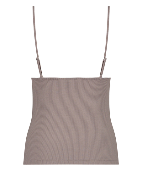 Top sans manches Rib, Brun