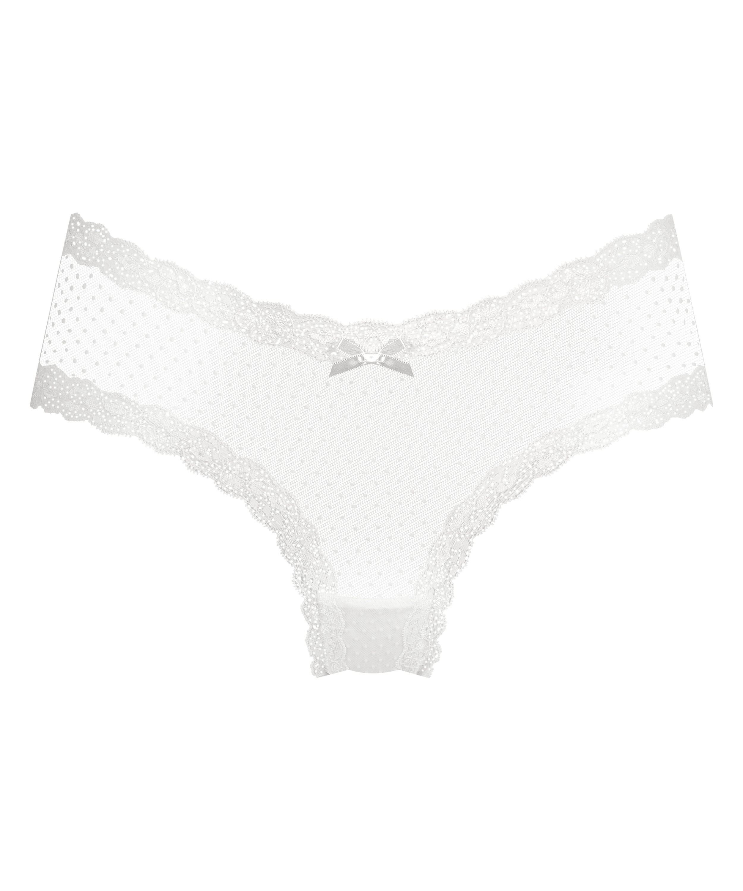 Slip br&eacute;silien V-shape mesh, Blanc