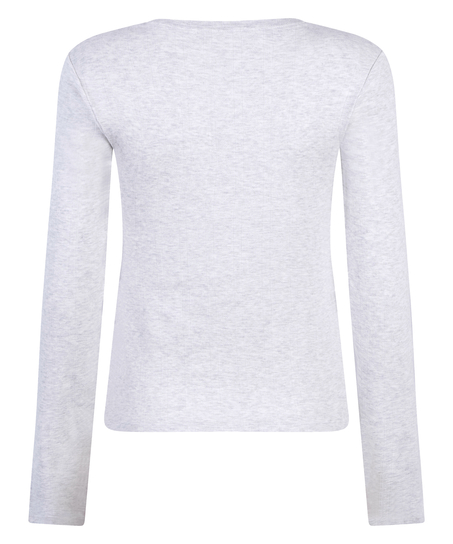 Pyjamatop Pointelle, Grijs