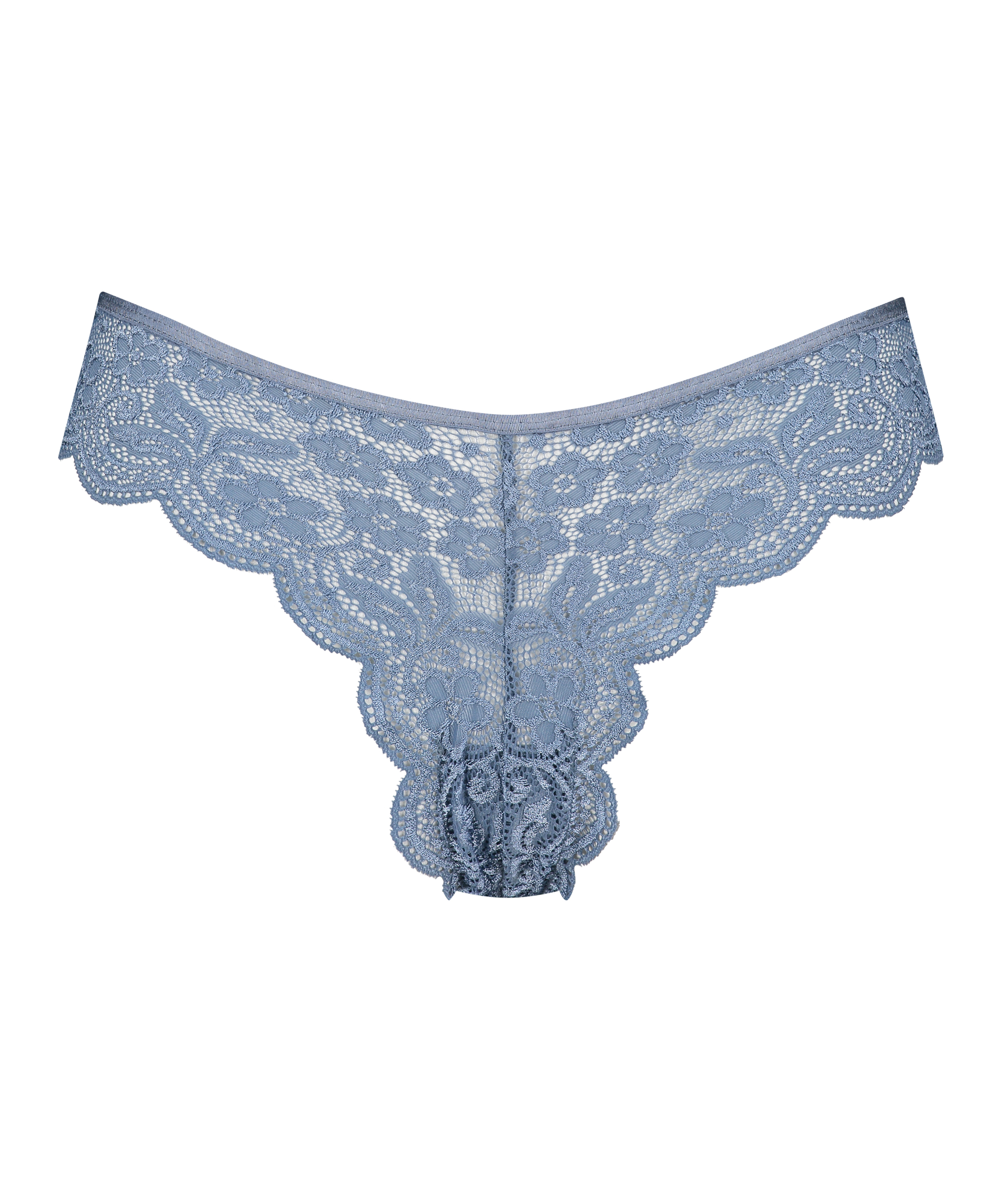 Slip brésilien jambe haute, Bleu, main